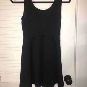 Black low cut back midi dress